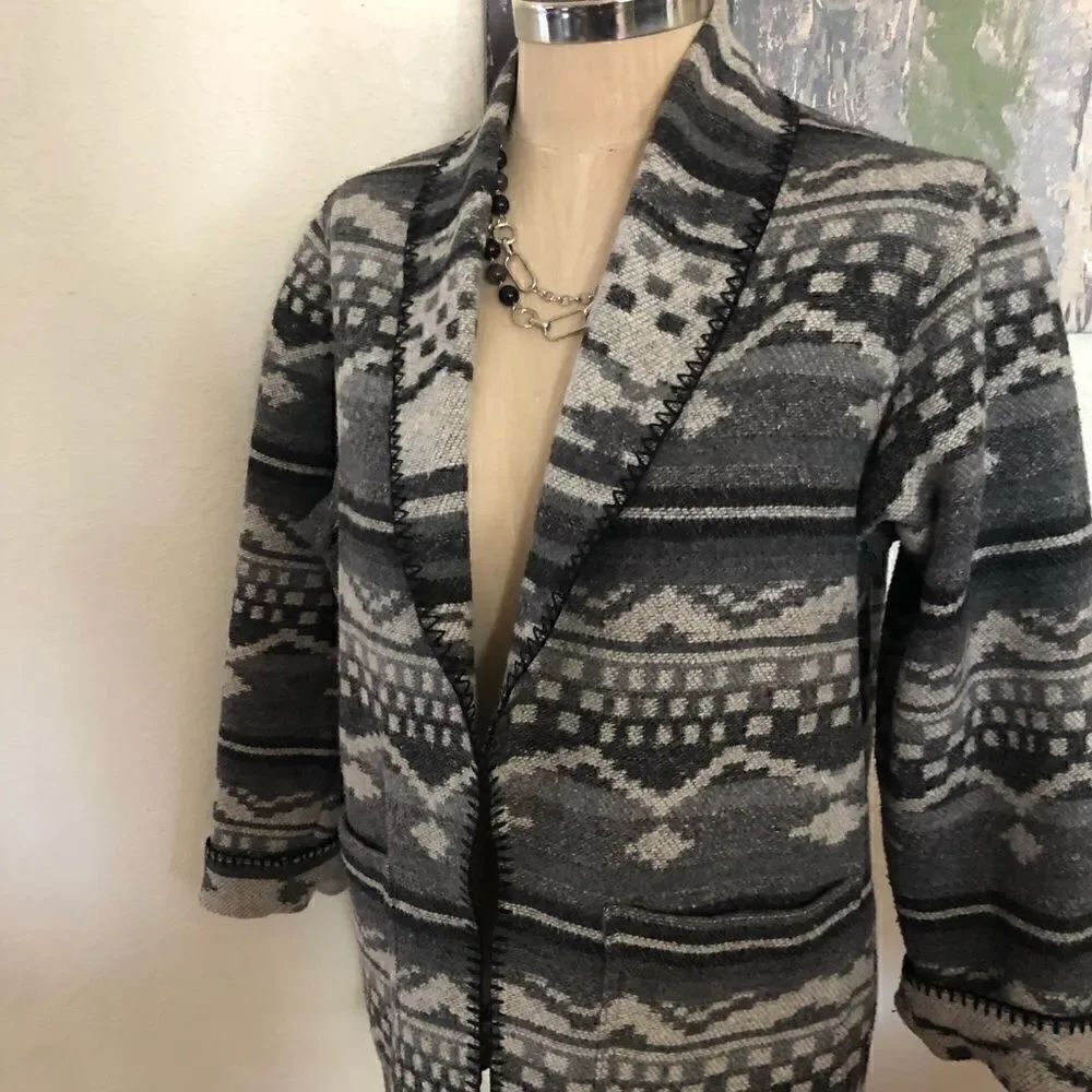 KAREN KANE Lifestyle Tribal Aztec Wool Jacket